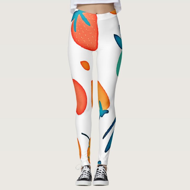Legging Fantasia de Frutas: Padrão Divertido (Frente)