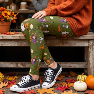 Legging Fantasma Bruxa Cute Halloween Doces ou Travessuras