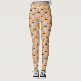Legging Fantasma Confuso Diz "Oob?" Desenho Animado Divert