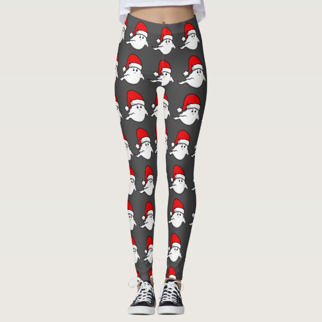 Legging fantasma feio de natal santa claus assustador (Frente)