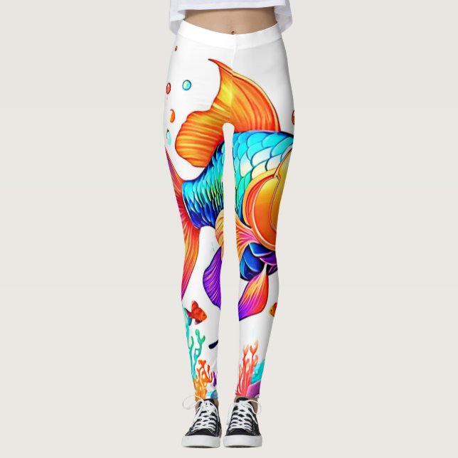 Legging Fantasy Fish Scene Design (Frente)