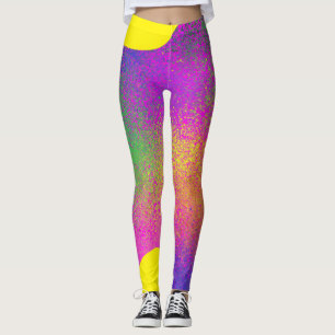 Legging Farbklecks mit bunten gesprenkelten Punkten