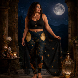 Legging Fases da Lua Celestial Astrologia Botânica