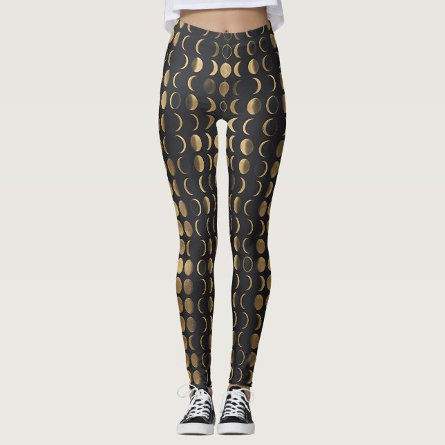 Legging Fases da Lua Dourada – Alquimia Celestial  (Frente)