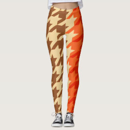 Legging fashion orange geometric chic pattern