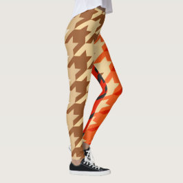 Legging fashion orange geometric chic pattern