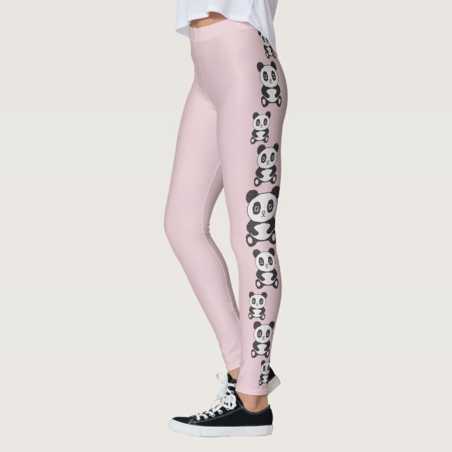 Legging Fashion Original Cartoon Funny Cross Stitch panda (Esquerda)