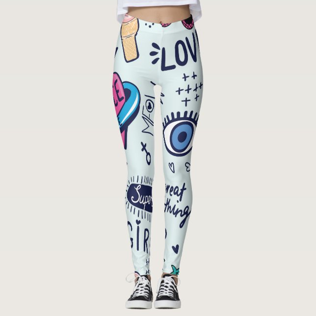 Legging Fashion Patch: Pop Art Stickers. (Frente)