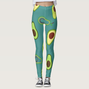 Legging Fatia de abacate em branco Padrão de gradiente ver