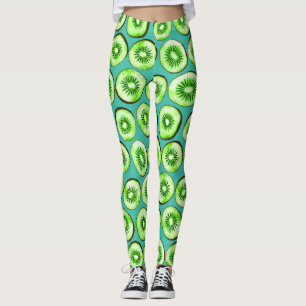 Legging Fatias de Kiwi em turquesa