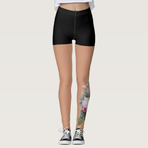 Legging Faux Vintage rosas rosa Tatuagem