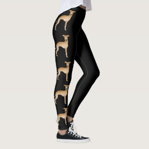 Legging Fawn Italiano Galo Cachorro De Cartoon Em Preto