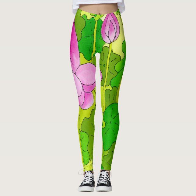 Legging Fazenda de lírio de água (Frente)