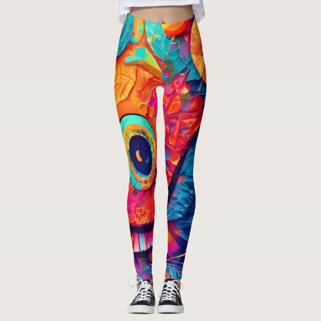 Legging Fechamento de Folha em Forma de Olho (Frente)