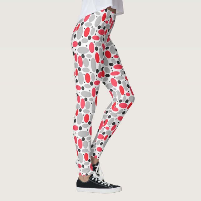 Legging feijão e ervilhas retro cinzas brancas (Direita)