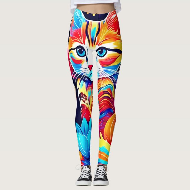 Legging Feline Floral Fantasy (Frente)