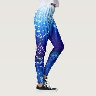 Legging Feliz Corrida de Hanukkah Legando Calças de Yoga