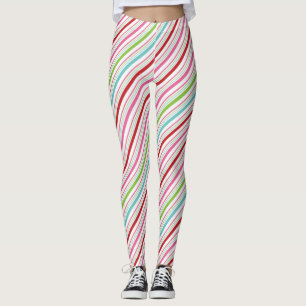 Legging Feliz da listra dos doces e brilhante