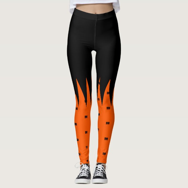 Legging Feliz Dia das Bruxas Laranja Personalizado (Frente)