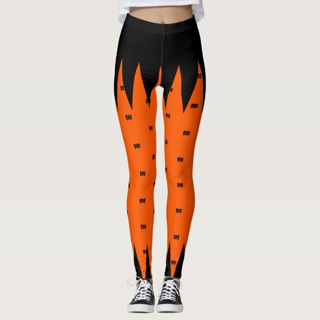 Legging Feliz Dia das Bruxas Laranja Personalizado (Frente)