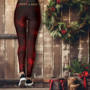 Legging Feliz e Brilho Vermelho Festivo