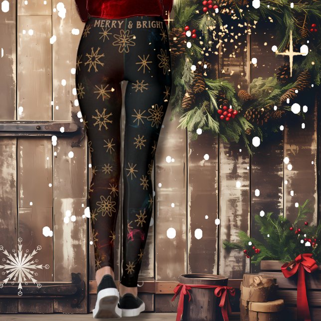 Legging Feliz e Escuridão (Merry & Bright Festive Black Leggings)