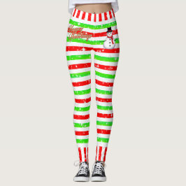 Legging Feliz Festivo com Neve e Flocos de Neve