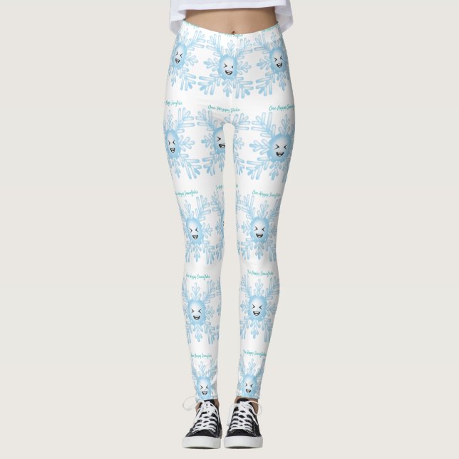 Legging Feliz Floco de Neve Emoticon Thunder_Cove (Frente)