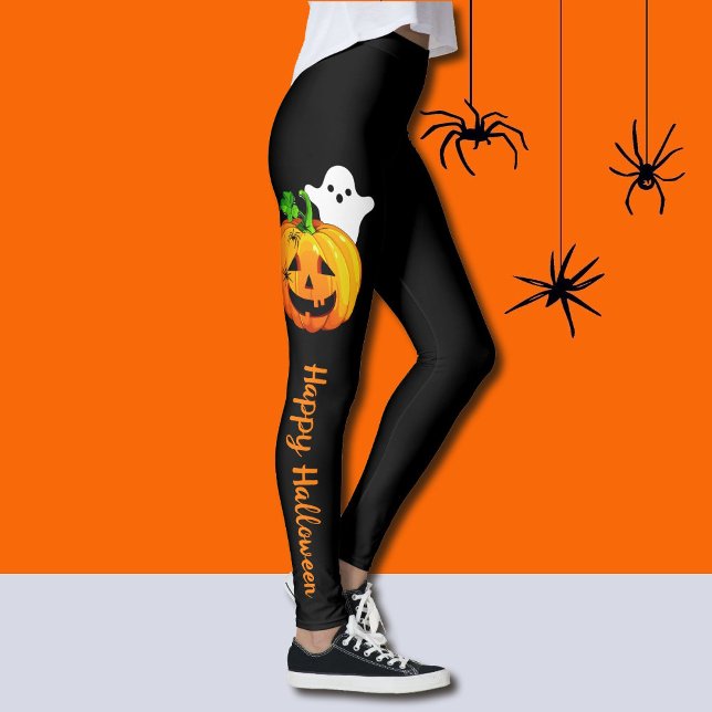 Legging Feliz Halloween Jack O Lanternas Festa Pumpkins (Criador carregado)
