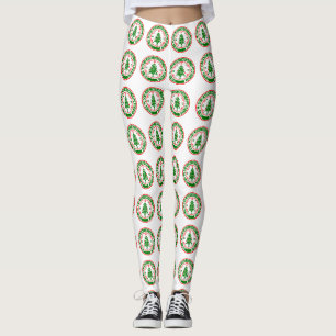 Legging Feliz Natal com nome de família