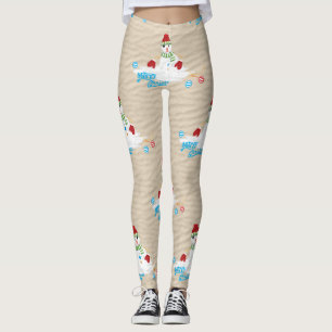 Legging feliz natal derretendo boneco de neve
