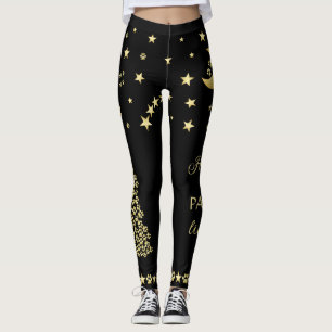 Legging Feliz Natal, Dourada e brilhante árvore de Natal