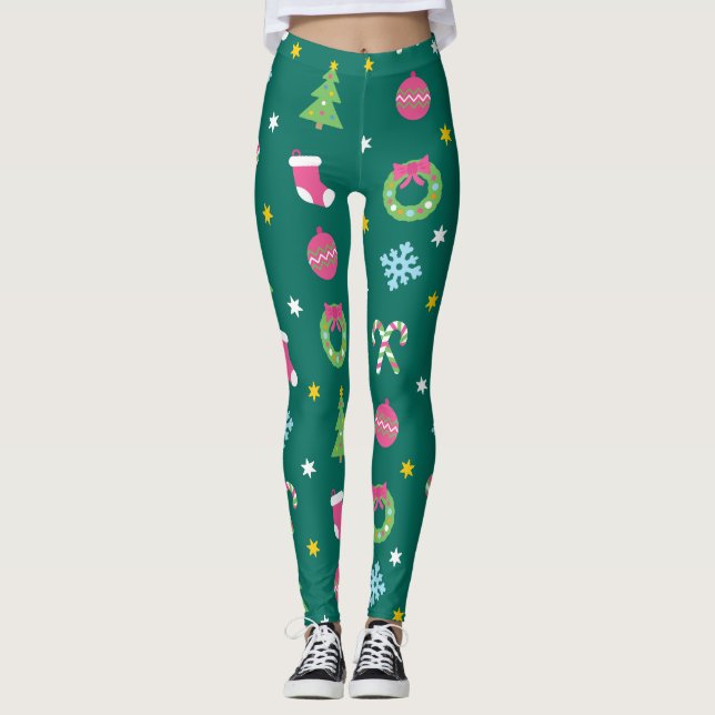 Legging Feliz Natal padrão (Frente)
