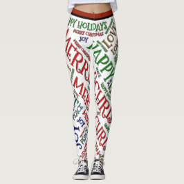 Legging Feliz Natal Paz Amor Joy Patterno