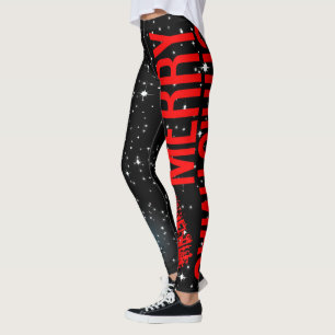 Legging Feliz Natal Starry Night em Sua Cor