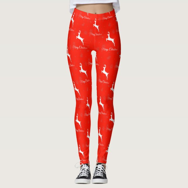 Legging Feliz Natal Vermelho (Frente)