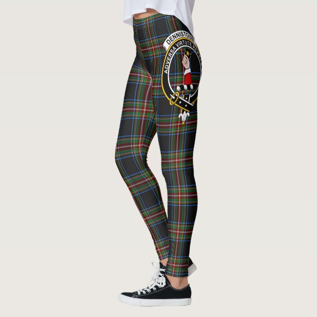 Legging Feminina Clan Denniston Crista Tartã Scots (Esquerda)