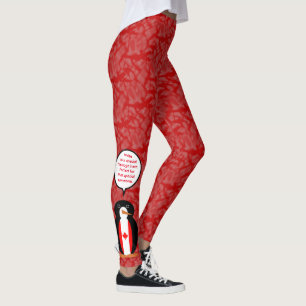 Legging Feriado da Bandeira Canadense Ms. Penguin Falando