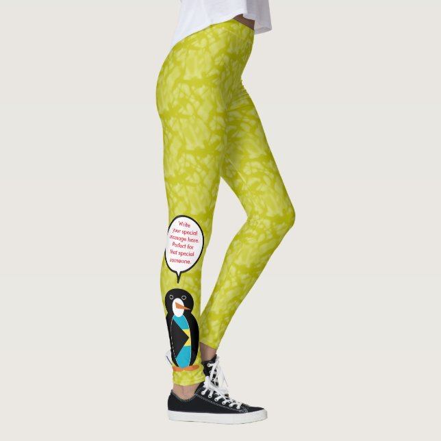 Legging Feriado da Bandeira das Bahamas Sra. Pinguim Conve (Direita)