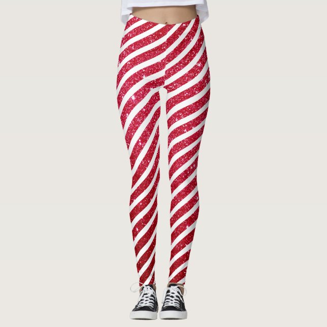Legging Feriado de Festa de Canas de Natal Bonito, Padrões (Frente)