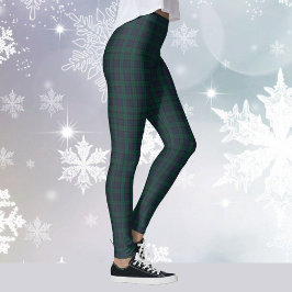 Legging Feriado de Natal da Xadrez Verde Tartan Yoga