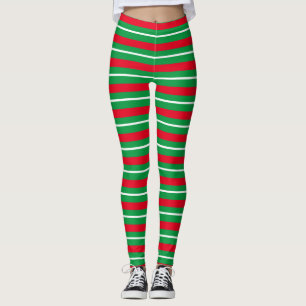 Legging Feriado de Natal Festivo Strike Red White Green
