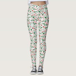 Legging Feriado de Natal Vermelho Terrazzo Verde