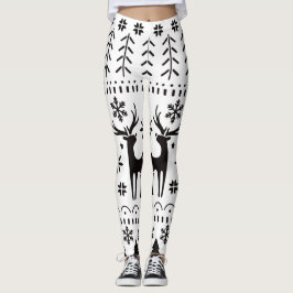 Legging Feriado de Reindeer de Natal para o Folk Modern