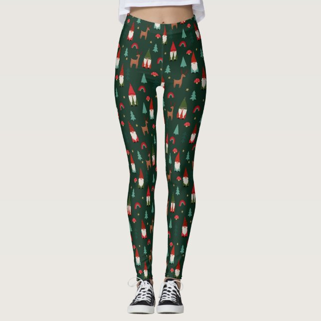 Legging Feriado dos Gnomos de Natal (Frente)