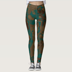 Legging Ferrugem Azul-esverdeada