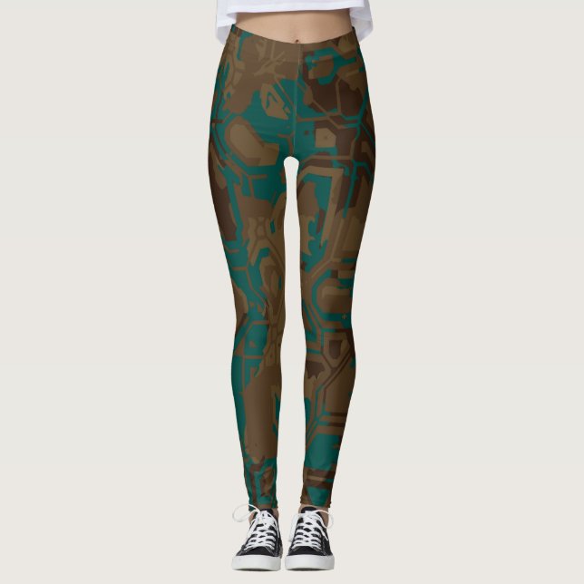 Legging Ferrugem Azul-esverdeada (Frente)