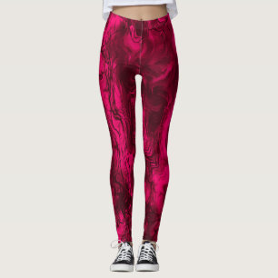 Legging Ferrugem De Framboesa De Abstrato De Energia Nervo