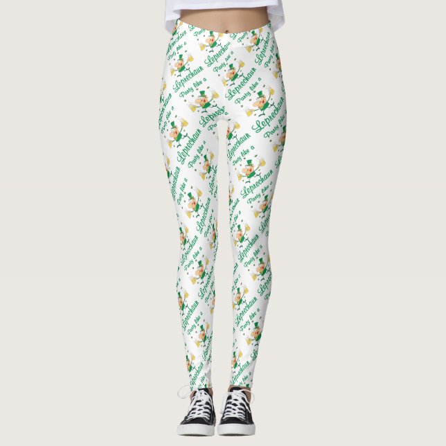 Legging Festa como uma Rua de Leprechaun. (Frente)