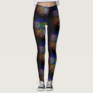 Legging Festa de Ano Novo com Fogos de Artifício